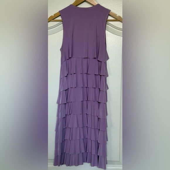 Pretty Woman Lavender Tiered Ruffle Sleeveless Dress Made in USA M 🪻 - Picture 4 of 9